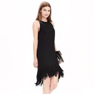 Banana Republic Black Fringe Hem Dress. Size 2. New Year’s Eve